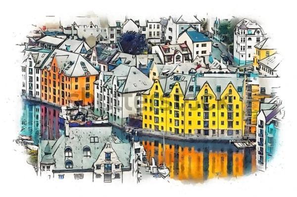 Charming Apartment In Alesund Center With Free Parking Extérieur photo